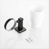Toothbrush Holder Wall Mount with Automatic Toothpaste Dispenser - Space - Saving Organizer - Wall Mounted Toothbrush Holder - Hurbane Home