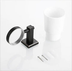 Toothbrush Holder Wall Mount with Automatic Toothpaste Dispenser - Space - Saving Organizer - Wall Mounted Toothbrush Holder - Hurbane Home