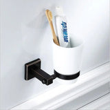Toothbrush Holder Wall Mount with Automatic Toothpaste Dispenser - Space - Saving Organizer - Wall Mounted Toothbrush Holder - Hurbane Home
