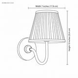 Line drawing showing sconce width 7 inches and height 10 inches
