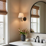 Traditional pleated linen shade wall sconce colour option view 3