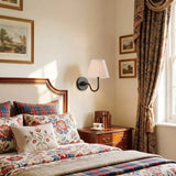 Traditional pleated linen shade wall sconce alternative angle view 13