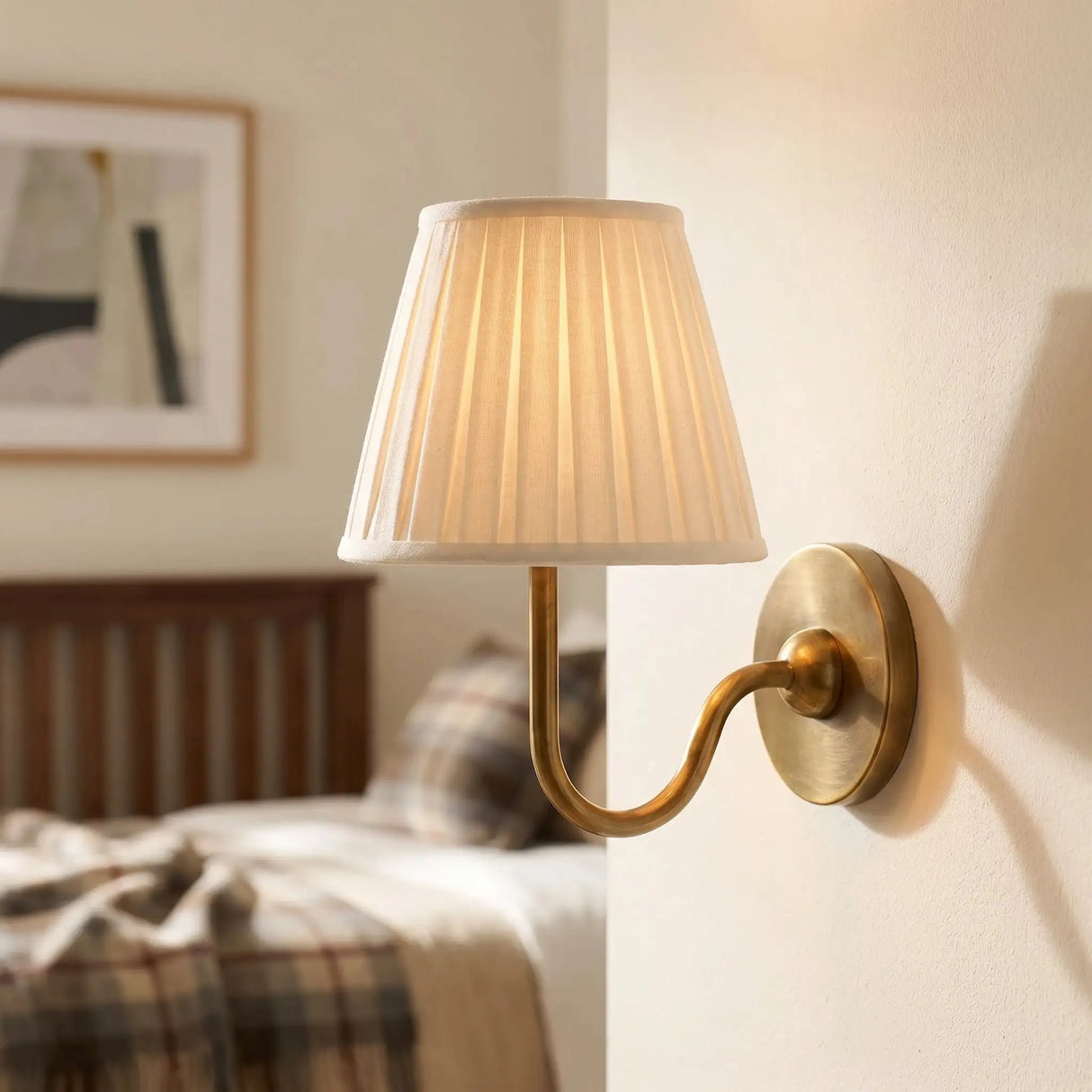 Traditional pleated linen shade wall sconce colour option view 15