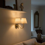 Traditional pleated linen shade wall sconce supplementary product view 17