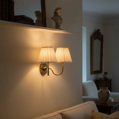 Traditional pleated linen shade wall sconce supplementary product view 17