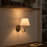 Traditional pleated linen shade wall sconce alternative angle view 19