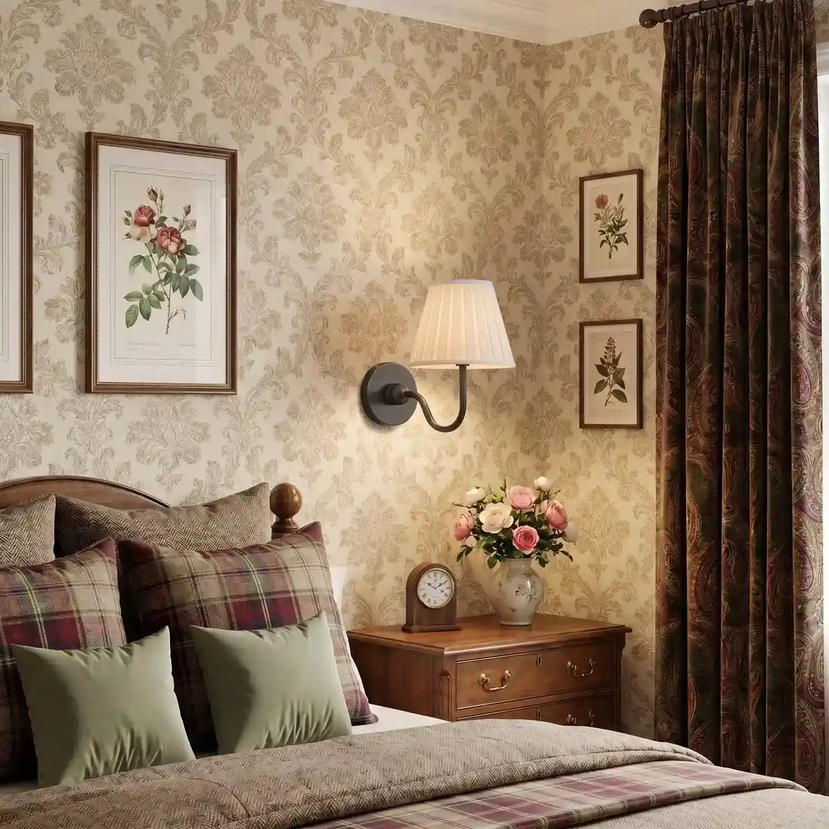Traditional pleated linen shade wall sconce colour option view 21
