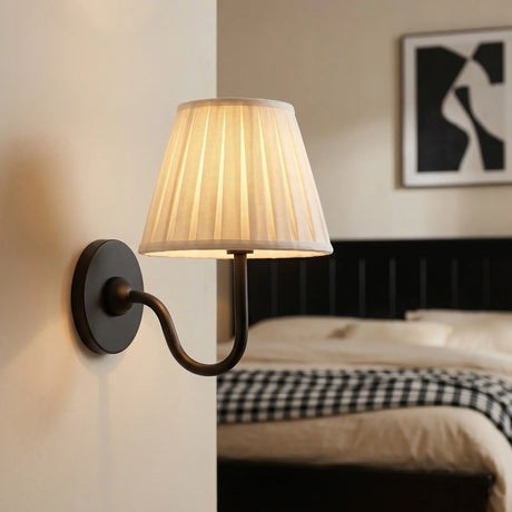 Traditional pleated linen shade wall sconce supplementary product view 23