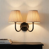 Traditional pleated linen shade wall sconce additional product view 24