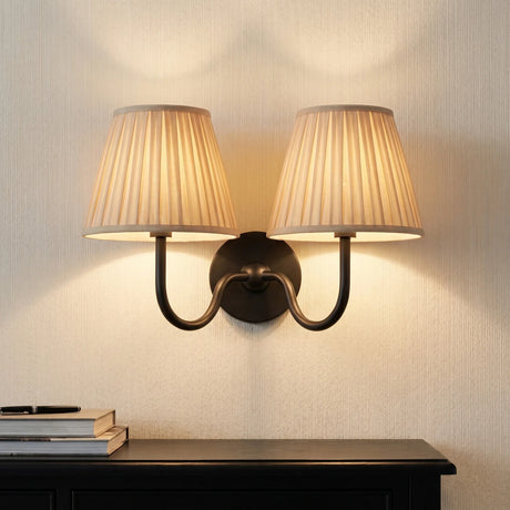 Traditional pleated linen shade wall sconce additional product view 24