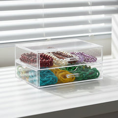 Transparent Jewelry Organizer Box with Stackable Trays for Efficient Storage - Jewelry Organizer Box - Hurbane Home