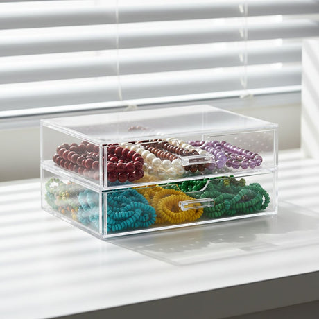 Transparent Jewelry Organizer Box with Stackable Trays for Efficient Storage - Jewelry Organizer Box - Hurbane Home