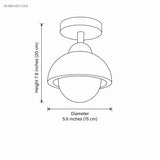 Dimensions diagram showing 7.9 inch height and 5.9 inch diameter