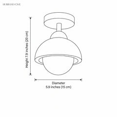 Dimensions diagram showing 7.9 inch height and 5.9 inch diameter