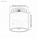 Diagram showing ceiling light diameter 4.7 inches and height 3.9 inches