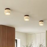 Travertine and wood semi flush ceiling light additional product view 6