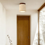 Travertine and wood semi flush ceiling light additional product view 12