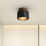 Travertine and wood semi flush ceiling light colour option view 15