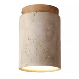 Travertine and wood semi flush ceiling light colour option view 21