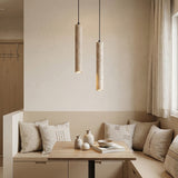 Travertine stone pendant light alternative angle view 1
