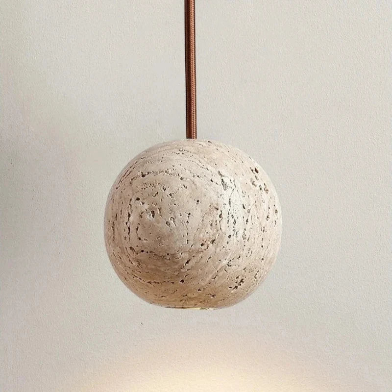 Travertine stone pendant light alternative angle view 7