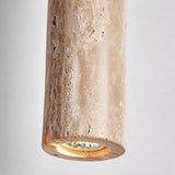 Travertine stone pendant light close detail view 8