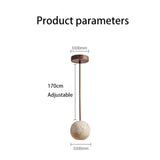 Travertine stone pendant light close detail view 14