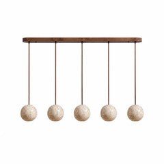 Travertine stone pendant light close detail view 20