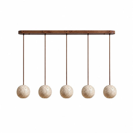 Travertine stone pendant light close detail view 20
