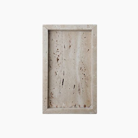 Travertine Stone Tray - Minimalist Organizer for Perfume, Candles and Jewelry - Hurbane Home