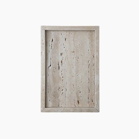 Travertine Stone Tray - Minimalist Organizer for Perfume, Candles and Jewelry - Hurbane Home