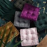 Tufted Floor Cushion - Plush Velvet Comfort for Japanese - Style Seating - Japanese Floor Cushions - Hurbane Home