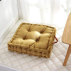 Tufted Floor Cushion - Plush Velvet Comfort for Japanese - Style Seating - Japanese Floor Cushions - Hurbane Home