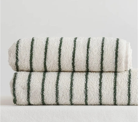Striped Cotton Bath Towel – Soft & Absorbent Retro Bath Towel.