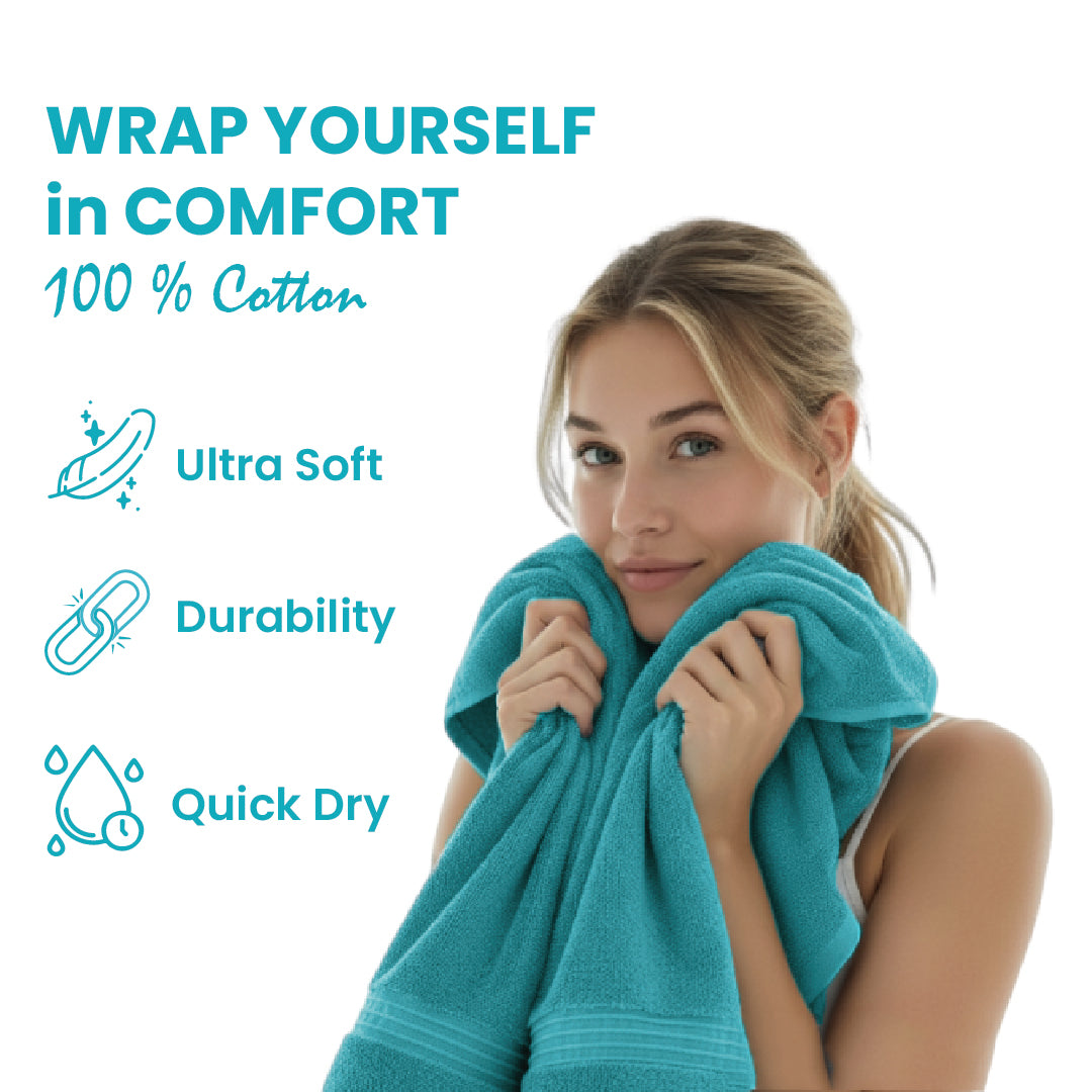 Premium Bath Towel Sets – 100% Egyptian Cotton, 550 GSM, 4 and 8-Piece Sets