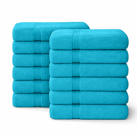 12-Piece-Large Bath Towels - 100% Cotton, 550 GSM, Luxurious and Absorbent