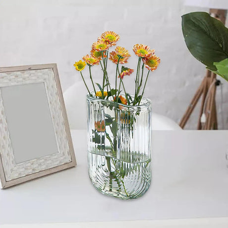 U Shape Vase - Elegant Round Glass Design for Modern Floral Displays - round glass vase - Hurbane Home