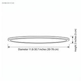 Dimension diagram: ultra thin round ceiling light, diameter 11.8 to 30.7 inches, height 2 inches