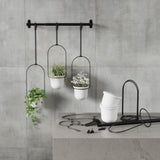 Triflora Adjustable Hanging Planters with Extendable Rod and 3 Pots