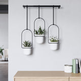 Triflora Adjustable Hanging Planters with Extendable Rod and 3 Pots