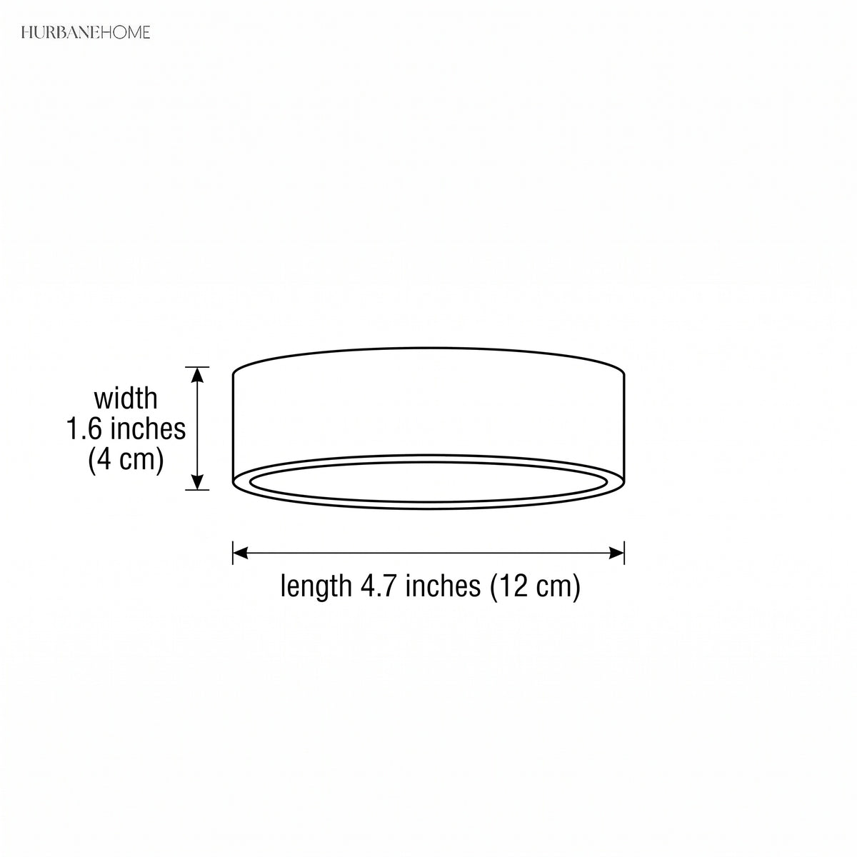 Dimension drawing of the fitting at 4.7 inches long and 1.6 inches wide