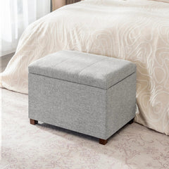 Upholstered Storage Ottoman - Versatile Folding Seat and Hidden Storage Solution - Pouf Stool Ottoman - Hurbane Home