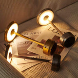 Rechargeable dish table lamp detail view 8 showing finish and construction