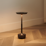 Rechargeable Table Lamp with Dish Shade and Touch Dimming Control
