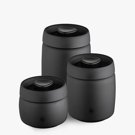 Vacuum coffee canister with stainless steel lid