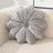 Velvet Round Pillow - Soft Plush Pleated Floral Accent Cushion - flower shaped throw pillows - Hurbane Home