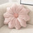 Velvet Round Pillow - Soft Plush Pleated Floral Accent Cushion - flower shaped throw pillows - Hurbane Home
