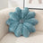 Velvet Round Pillow - Soft Plush Pleated Floral Accent Cushion - flower shaped throw pillows - Hurbane Home