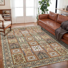 Velvet Rug – VIKAMA Bohemian Print Anti - Slip Large Area Rugs for Living Room - Hurbane Home