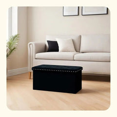 Velvet Storage Bench - Affordable Space - Saving Furniture for Bedroom Elegance - Bedroom Storage Bench - Hurbane Home